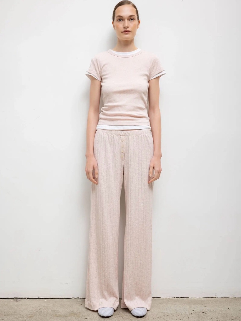 LESET Boxer Pant in Petal Melange